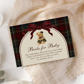 Teddy Bear Christmas Baby Shower Books for Baby Enclosure Card