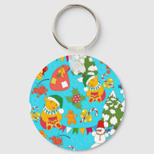 Teddy Bear Christmas: Kid-Friendly Pattern. Keychain