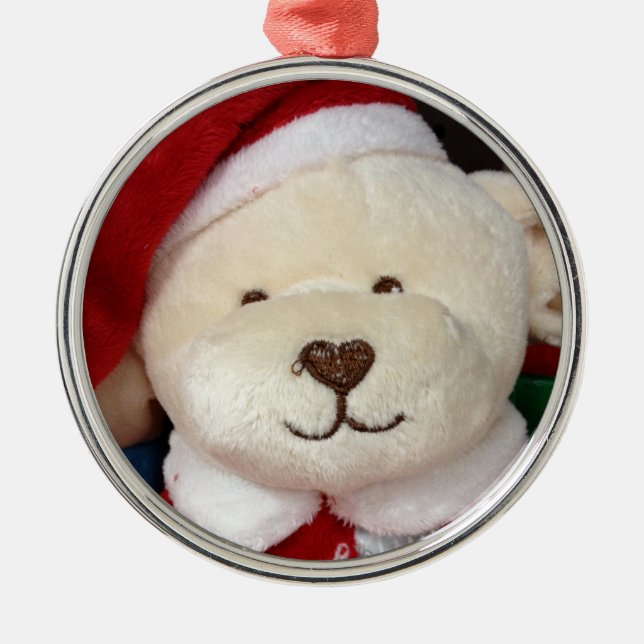 TEDDY BEAR CHRISTMAS ORNAMNET METAL ORNAMENT (Front)