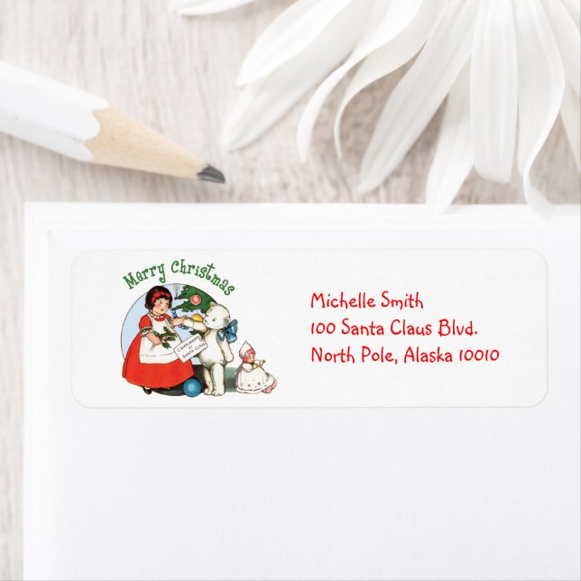 Teddy Bear Christmas Return Address (Insitu)