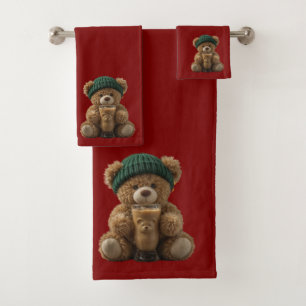 Teddy Bear Cold Brew Bath Towel Set
