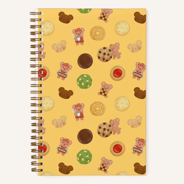 Teddy Bear Cookie Time Yellow Notebook (Front)
