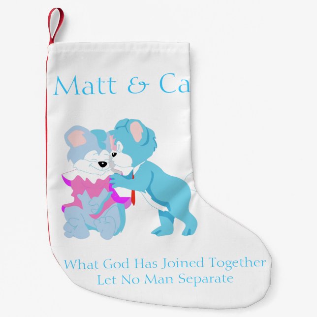 Teddy Bear Couple Christmas Stocking (Front)