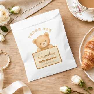 Teddy Bear Cute Brown Gender Neutral Baby Shower  Favour Bag