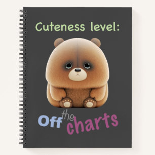 Teddy Bear Cuteness Level Cute Adorable Funny  Notebook