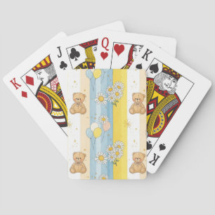 Teddy Bear Daisy Garden Pattern (13) Playing Cards