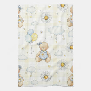 Teddy Bear Daisy Garden Pattern (15) Kitchen Towel