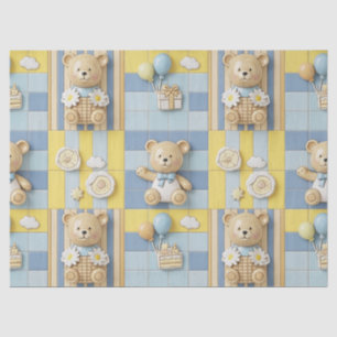 Teddy Bear Daisy Garden Pattern (7) Tissue Paper