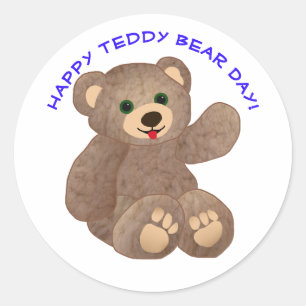 Teddy Bear Day Classic Round Sticker
