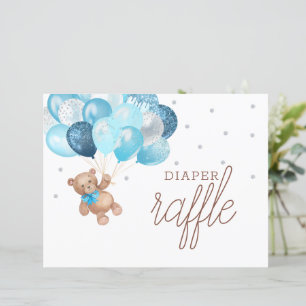 Teddy Bear Diaper Raffle Game Sign Baby Shower 