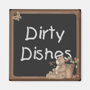 Teddy Bear Dirty Plats Lave-vaisselle Magnet