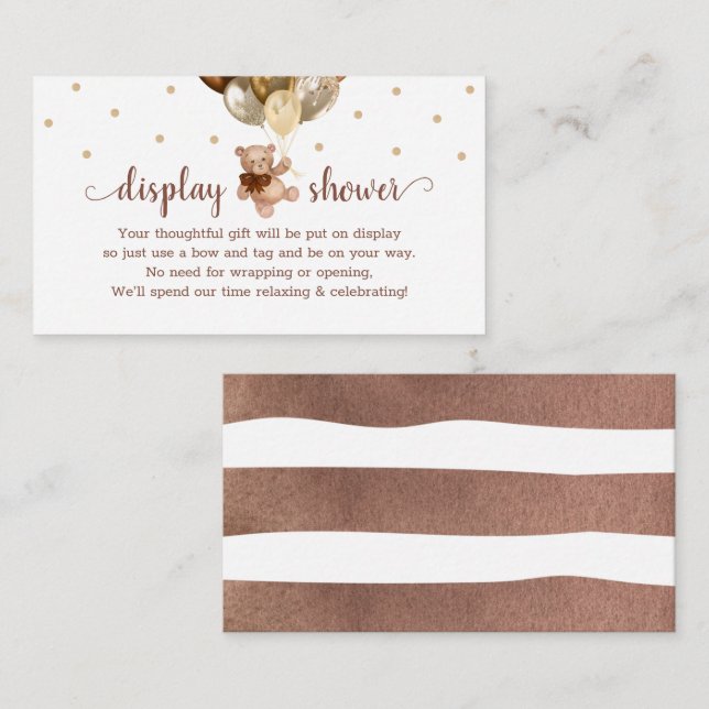 Teddy Bear Display Shower Insert for Invitation (Front/Back)