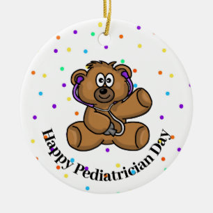 Teddy Bear Doctor Pediatrician Name Ornament