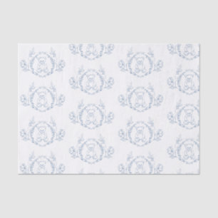 Teddy bear Elegant Chinoiserie Toile Baby shower Tissue Paper