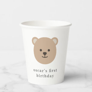 Teddy Bear Face -  Paper Cups