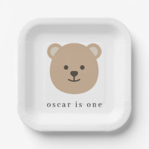 Teddy Bear Face - Paper Napkin Paper Plate