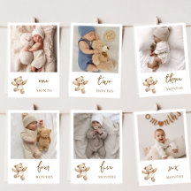 Teddy Bear First Anniversary Photo Banner Card