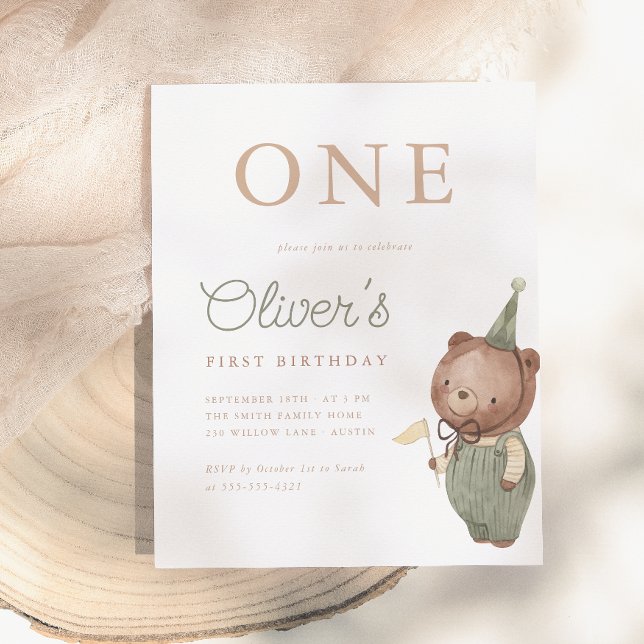Teddy Bear First Birthday Party Budget Invitation (Creator Uploaded)