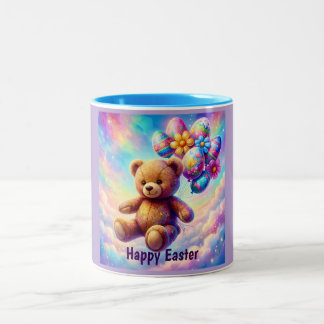 TEDDY BEAR FLOATING ~   Two-Tone COFFEE MUG