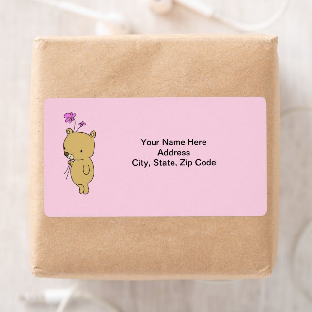 Teddy Bear Floral Étiquettes (En situation)