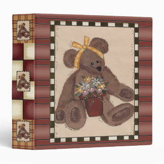Teddy Bear Flowers Avery Binder