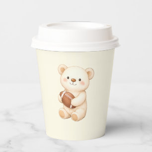 Teddy Bear Football Baby Shower Paper Cups