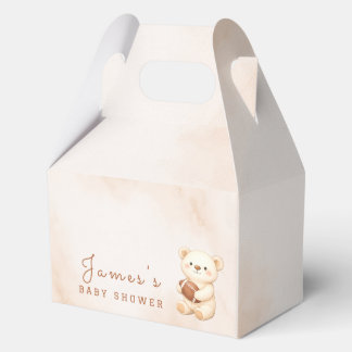 Teddy Bear Football Baby Shower Theme Favor Box