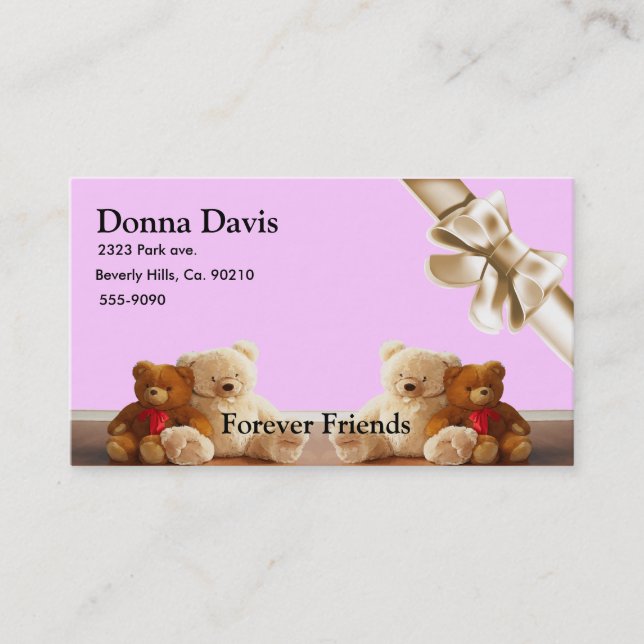 Teddy Bear Friends Set Business Card (Front)