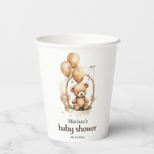 Teddy Bear Gender Neutral Baby Shower Paper cup