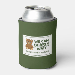Teddy Bear Gender Neutral Minimalist Baby Shower Can Cooler