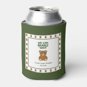 Teddy Bear Gender Neutral Minimalist Baby Shower Can Cooler