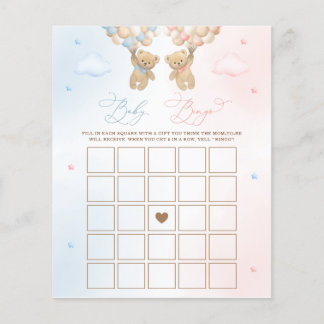 Teddy Bear Gender Reveal Baby Bingo Game