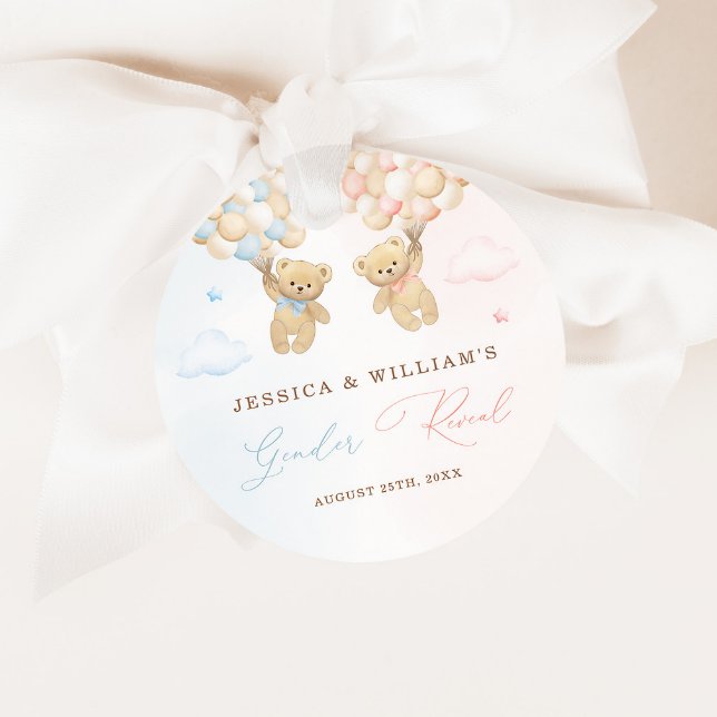Teddy Bear Gender Reveal Favour Tags (Creator Uploaded)