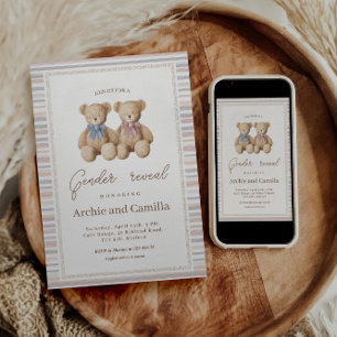 Teddy Bear Gender Reveal Invitation