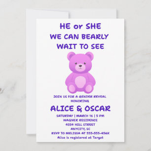 Teddy Bear Gender Reveal Invitation