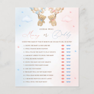 Teddy Bear Gender Reveal Mommy or Daddy Game