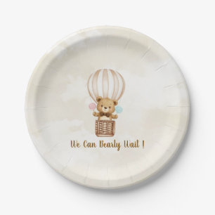 Teddy Bear Gender Reveal Paper Plates