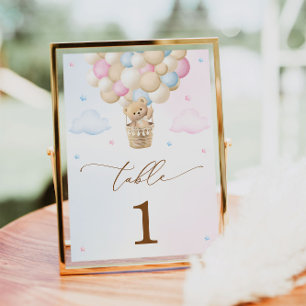 Teddy Bear Gender Reveal Table Number