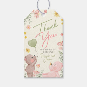 Teddy Bear Gender Reveal Thank You Tag