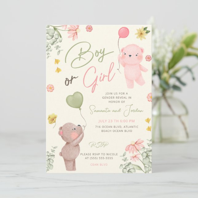 Teddy Bear Genre Reveillez Invitation (Debout devant)