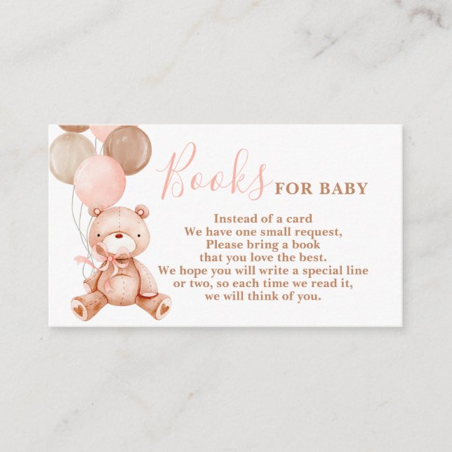 Teddy Bear Girl Apportez une carte de livre (Devant)