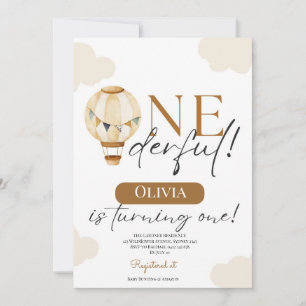 Teddy Bear Girl Baby pastel 1rst birthday Invitation