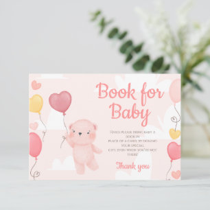 Teddy Bear Girl Baby Shower Books For Baby Card