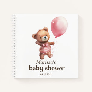 Teddy Bear Girl Baby Shower Guest Book