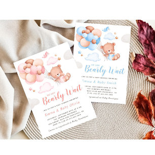 Teddy Bear Girl Baby Shower Invitation