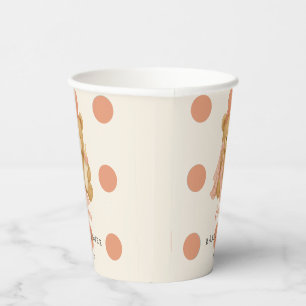 Teddy Bear Girl Baby Shower Paper Cups