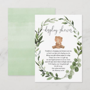 Teddy bear greenery eucalyptus display shower enclosure card