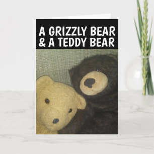 TEDDY BEAR & GRIZZLY ROMANTIC LOVE GREETING CARD
