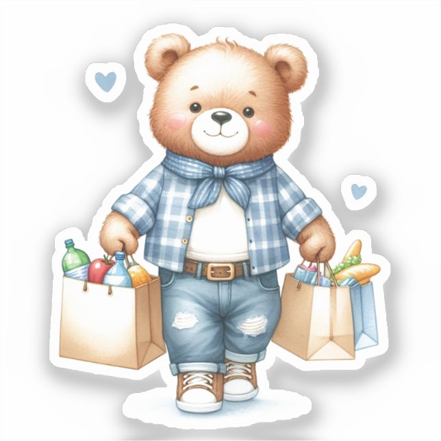 Teddy Bear Grocery Sticker (Recto)