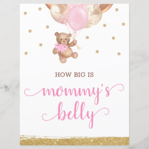Teddy Bear Guess How Big Is Mommy's Belly Sign
